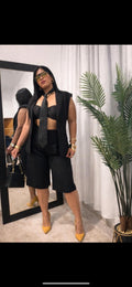 Black Sleeveless Blazer