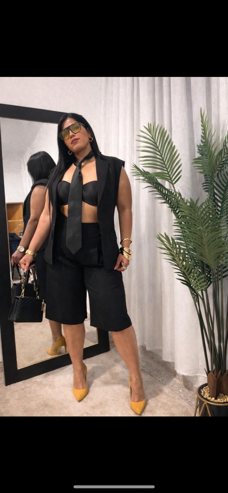 Black Sleeveless Blazer