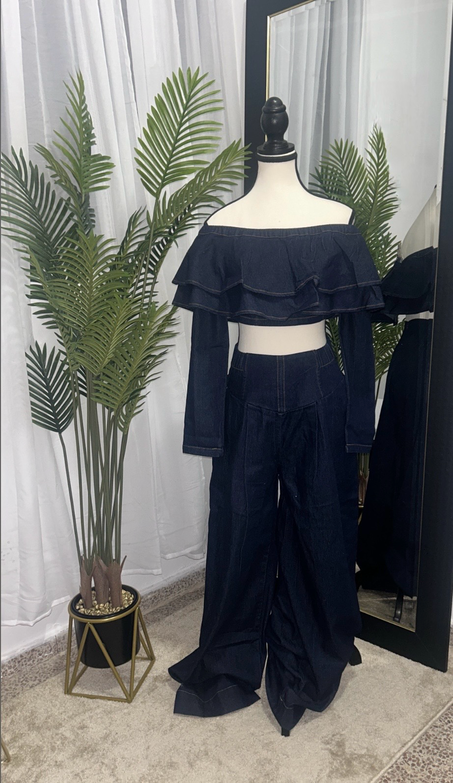 Luna Dark Denim Set